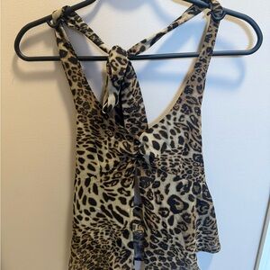 12th Tribe Animal Print Halter Tank Top